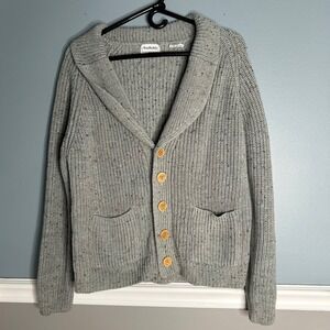 Brian MacNeil Men's vintage grey knit Cardigan Sweater Speckled Gray Size M‎
